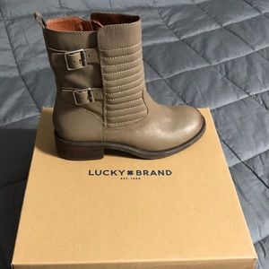 Lucky ankle boots, worn twice. “Brindle” color.